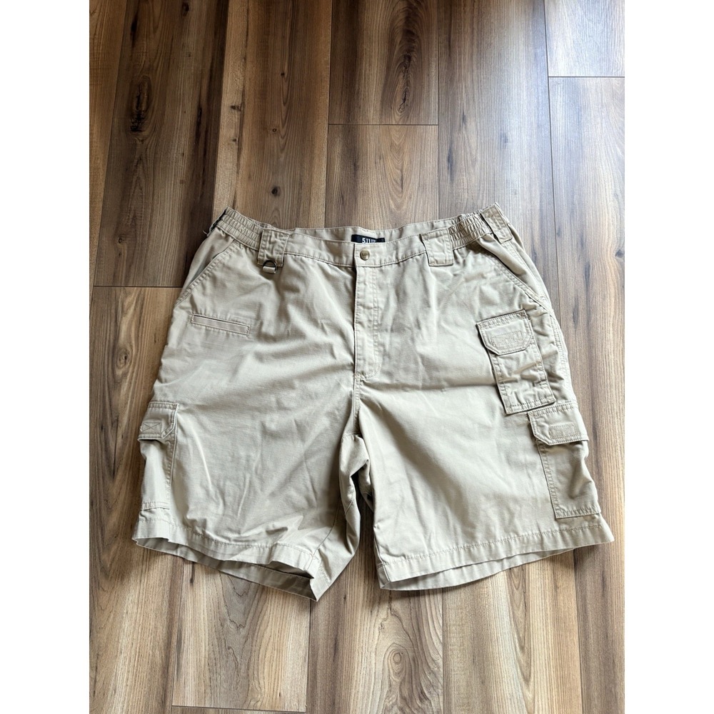 5.11 Tactical Series Shorts Mens 42 Khaki Cargo Cotton Blend Pockets Outdoors‎